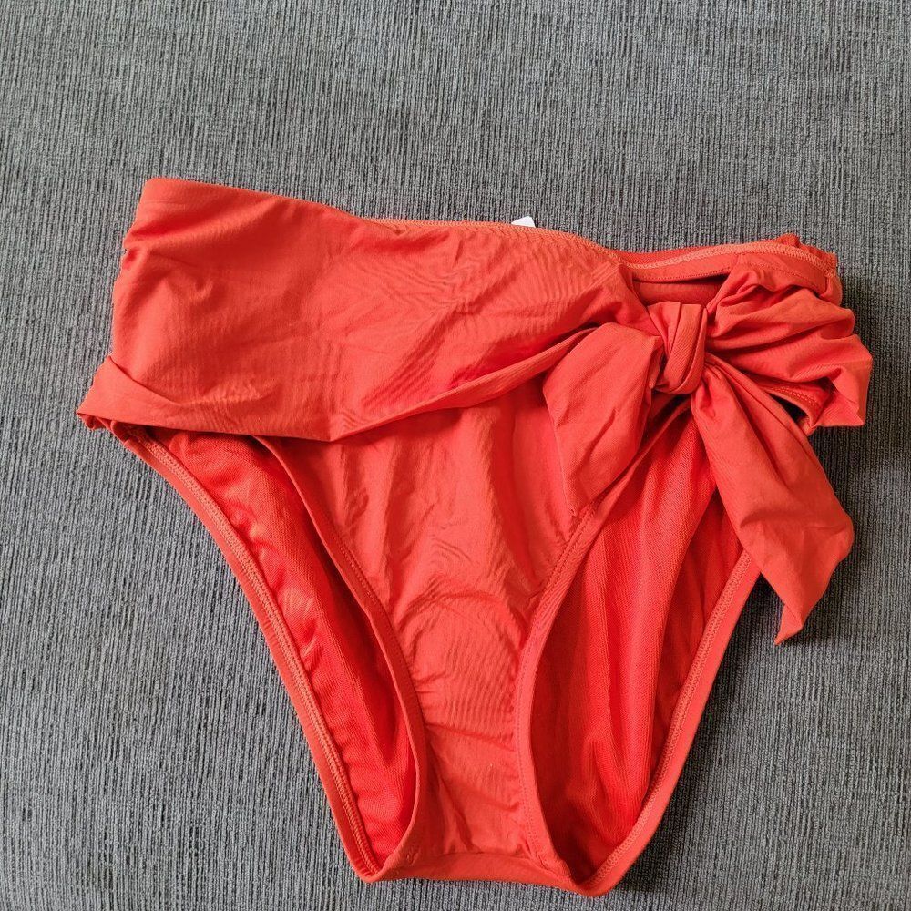 Bleu Rod Beattie Desert Sun high Waisted side Tie Draped Swim Bottoms, US sz 6